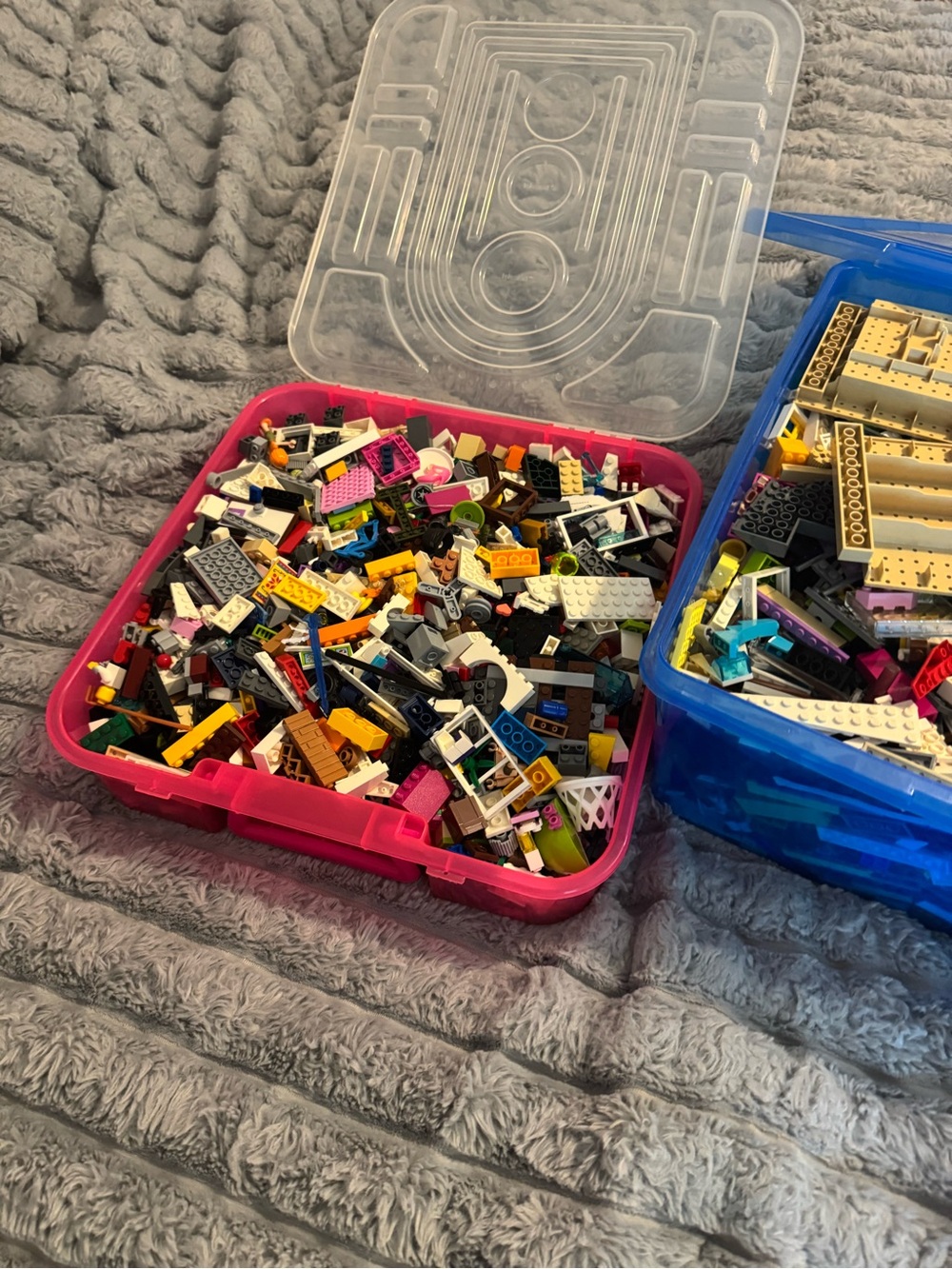Large lot of Legos - Building Bricks w/Storage  two large containers w/boards